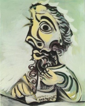 Busto de hombre escribiendo II 1971 Pablo Picasso Pinturas al óleo
